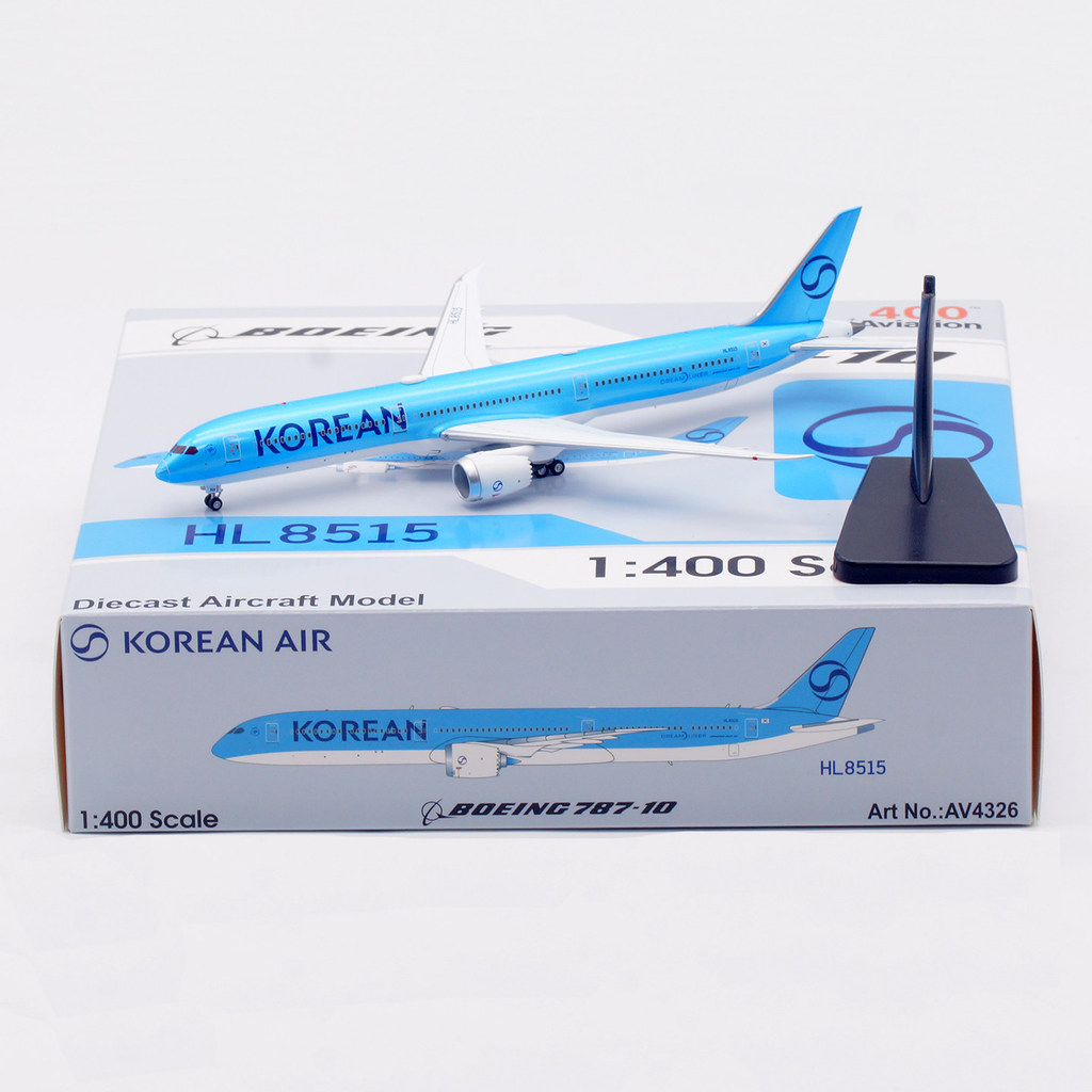Aviation AV4326 Korean Airlines Boeing B787-10 HL8515 Alloy Guest Aircraft Model 1/400
