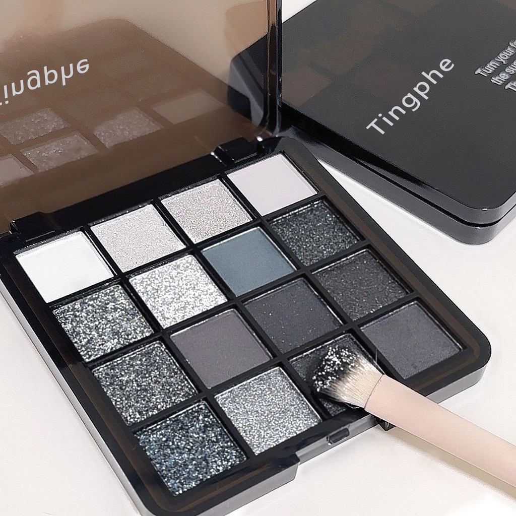 Black Swan Eyeshadow Palette Pearlescent Black Punk Earth Matte Pearlescent Cement Grey Smoked Dark 