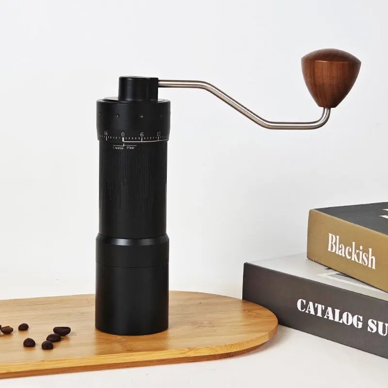 NewNew อลูมิเนียมอัลลอยด์สีดําเครื่องบดกาแฟเครื่องบดเมล็ดกาแฟสแตนเลส 420 Burr-&-*&***