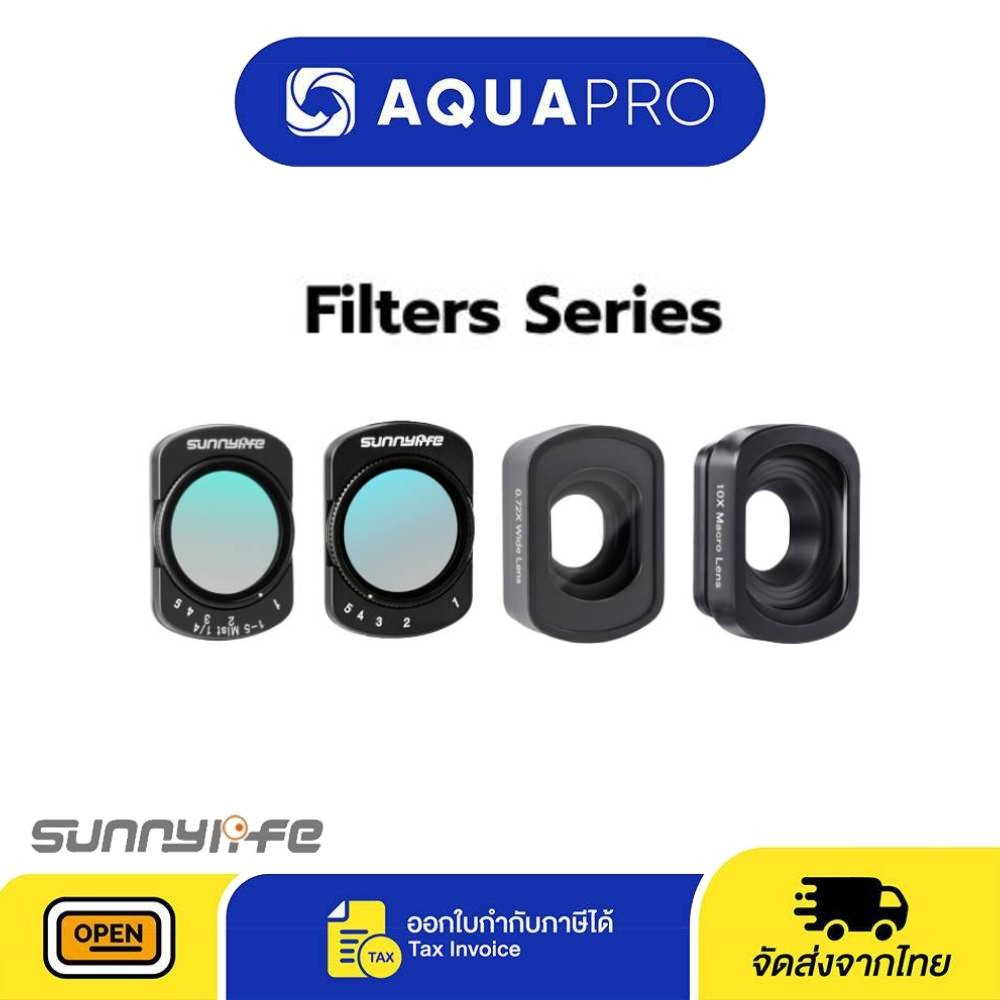 Sunnylife DJI Pocket 4/3 BL-VND/VND/WideAngle/Macro Lens Filter เลนส์ฟิลเตอร์ By Aquapro