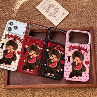 เคสไอโฟน13 17 เคสหนังวัว ลายมอนจิจิน่ารักฮิต สำหรับiPhone 16 17 13 14 15 12 11 Pro Max 7 8 14 15 16 Plus XR X