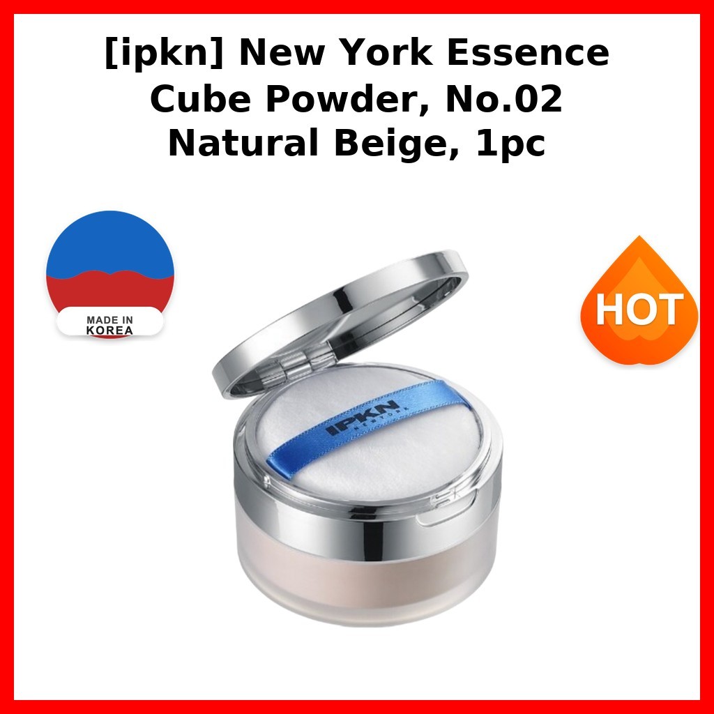 [ipkn] New York Essence Cube Powder, No.02 Natural Beige, 1 ชิ้น / แป้งเกาหลี / Flawless Finish / ขอ