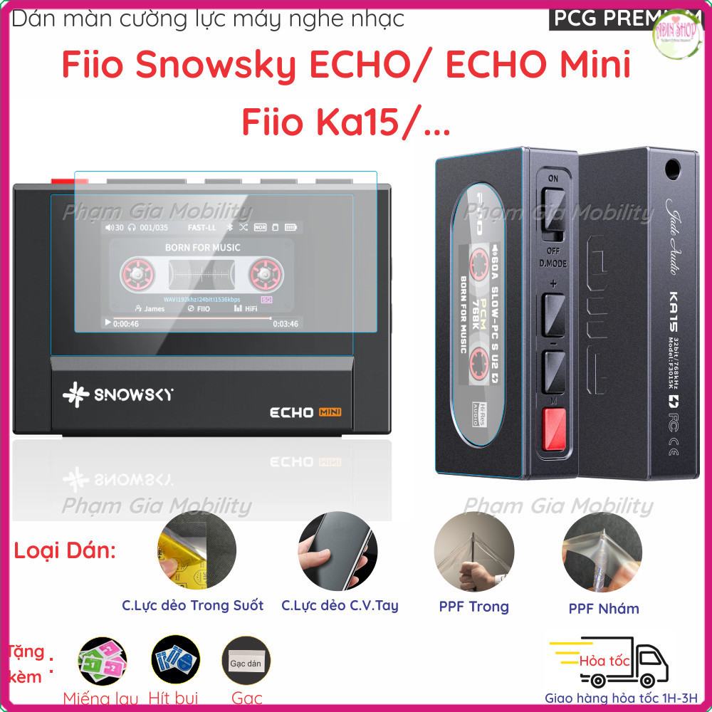 ฟิล์มกันรอยสําหรับเครื่องเล่นเพลง FIIO Snowsky Echo/ Echo Mini/ KA15 ชนิดนาโนยืดหยุ่น PFP ป้องกันรอย
