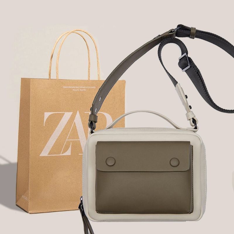 ZARA HOME กระเป๋าผู้ชายแฟชั่น All-Match เย็บ Casual กระเป๋า Messenger แบบพกพาผู้ชายอินเทรนด์ Pass Me