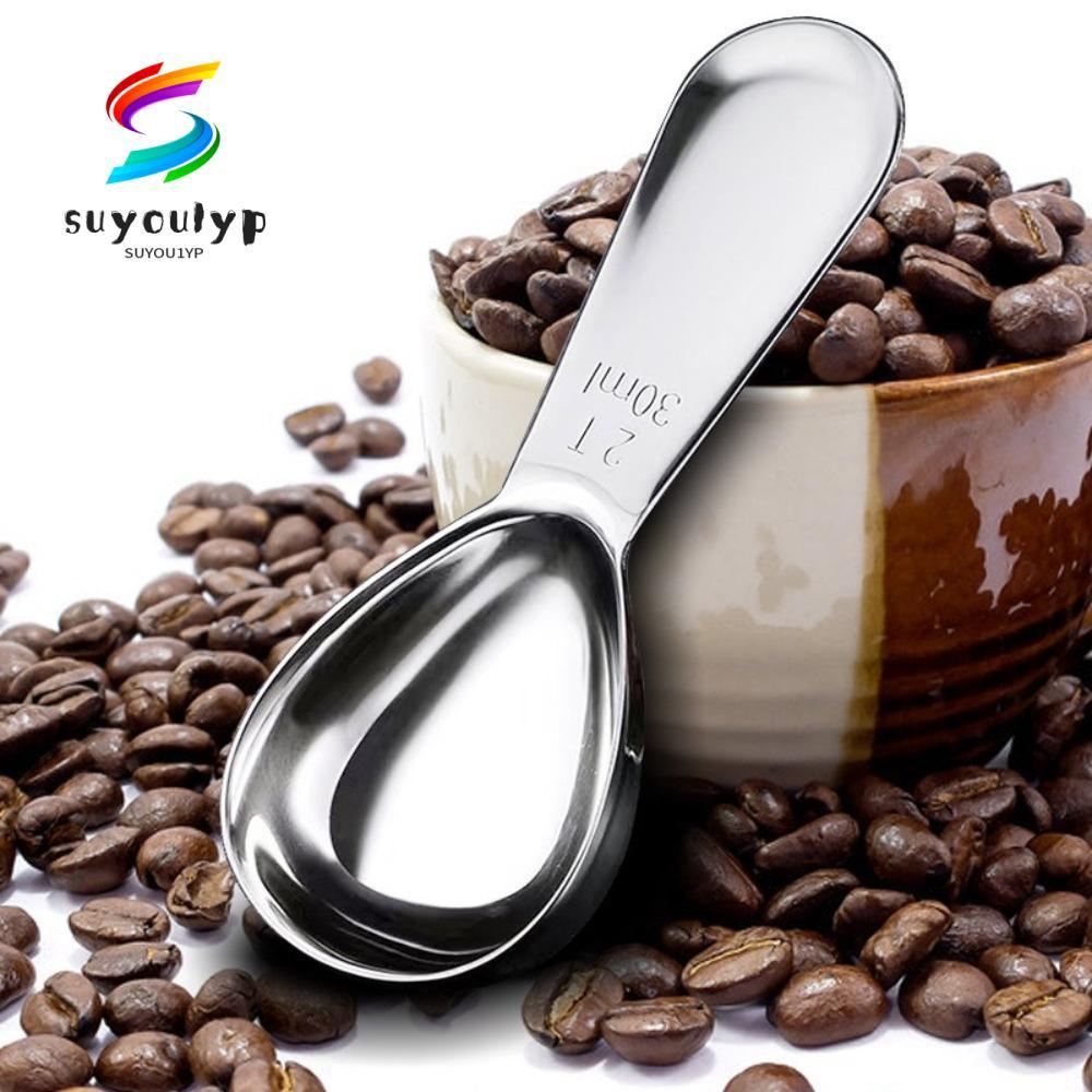 SUYOUMY ช้อนตวงเมล็ดกาแฟ, 1 Tbsp หรือ 2 Tbsp 15/30ml ที่ตักกาแฟ, สแตนเลสทนทาน Ergonomic Tablespoon B