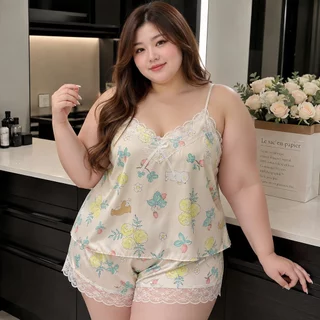 SUPER SEXY ชุดนอนผู้หญิงไซซ์ใหญ่ สายเดี่ยว เซ็กซี่หวาน ใส่นอนสบาย ชุดนอนสาวอวบ พร้อมส่ง 🌸 แฟชั่นสาวอวบ SET-1150