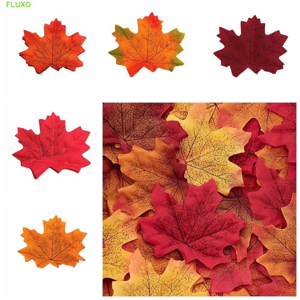 FLUXO 50 ชิ้น/แพ็คจําลองใบเมเปิ้ล,ใบเมเปิ้ลพืชใบประดิษฐ์,Elegant Handmade Leaf DIY Stacked Mapleวันขอบคุณพระเจ้า