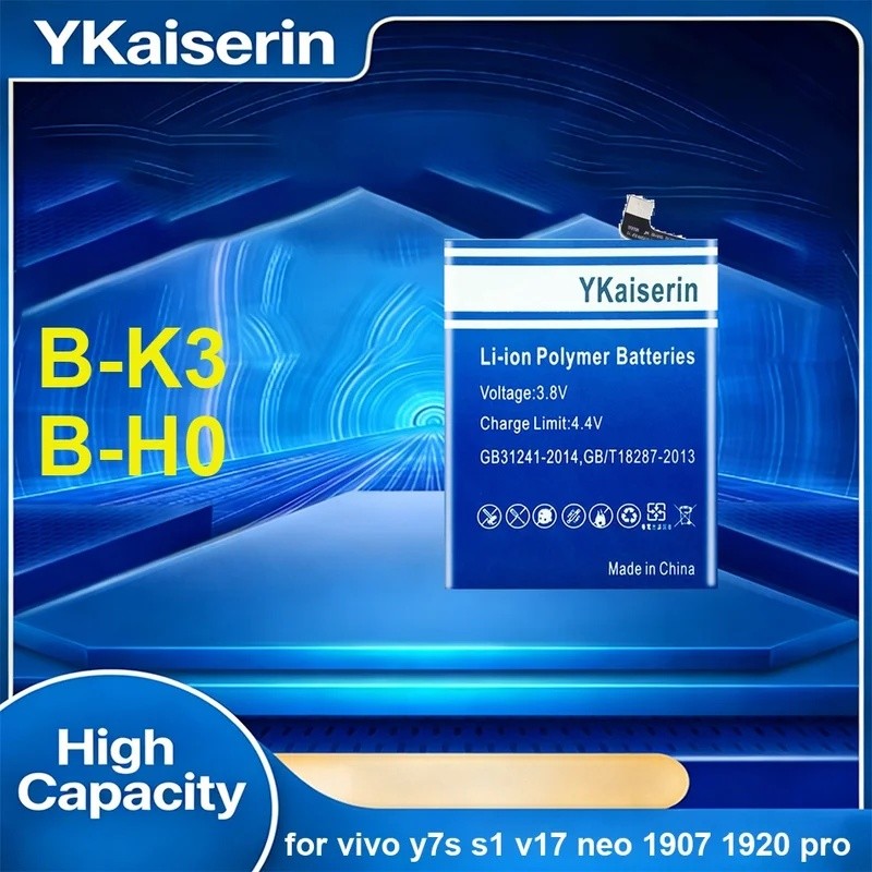 แบตเตอรี่โทรศัพท์มือถือชาร์จเร็ว B-H0 B-K3 5000-5500mAh สําหรับ Vivo y7s S1 V17 Neo 1907 1920 Pro