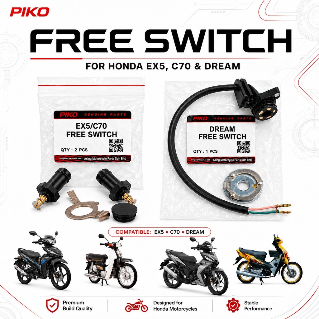 ฟรีสวิทช์ PIKO ยี่ห้อสําหรับ EX5 C70 EX5DREAM W100 W110 W125 Dash125 RS150 RSX150 อะไหล่รถจักรยานยนต