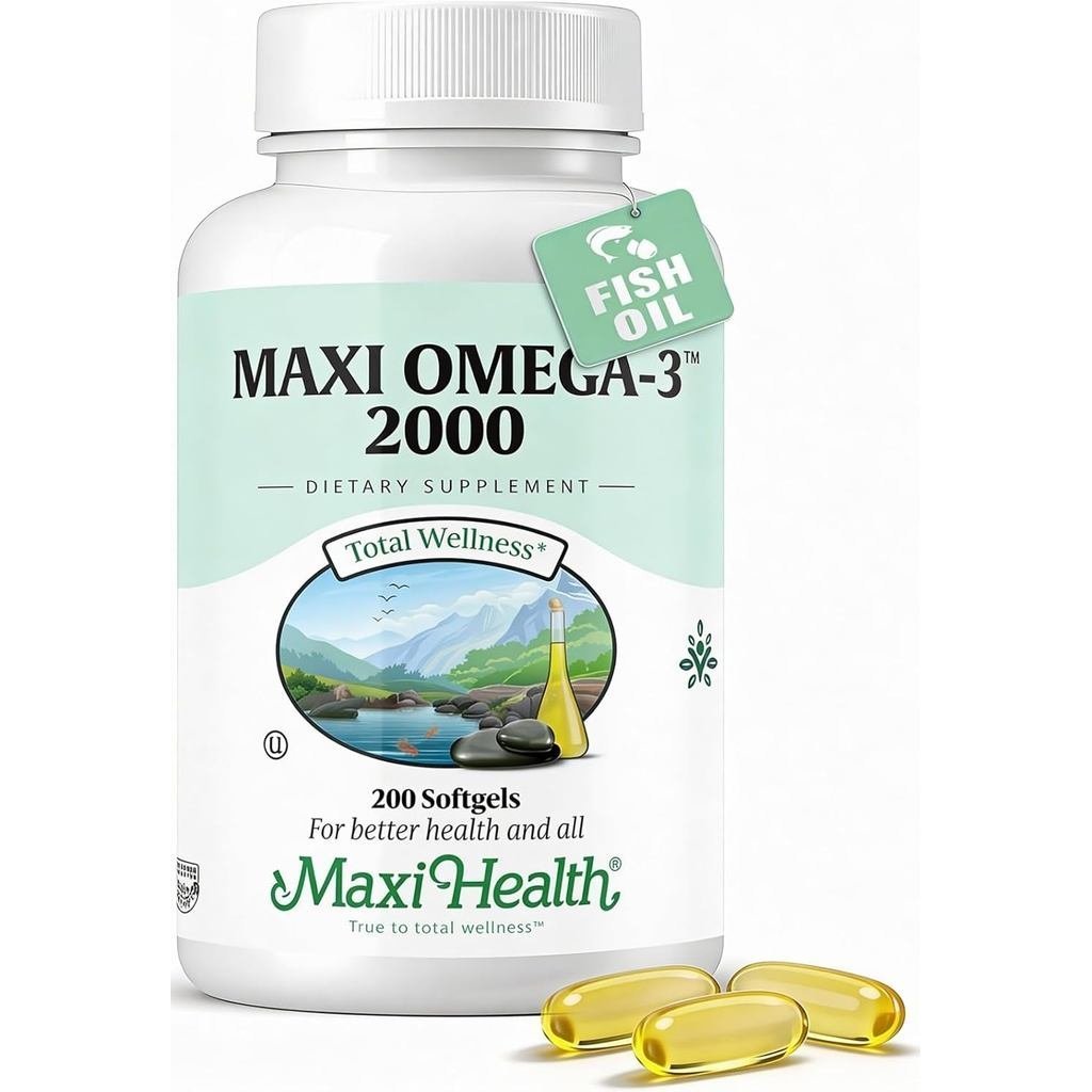 Omega 3 - Omega-3 Fish Oil 2000mg - Natural of EPA & DHA - Heart, Brain & Joint Health - Kusher Cert