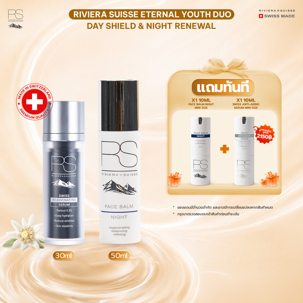 Riviera Suisse Anti-Aging & Night Restoration Set (Serum Retinol 0.3% + Cream)