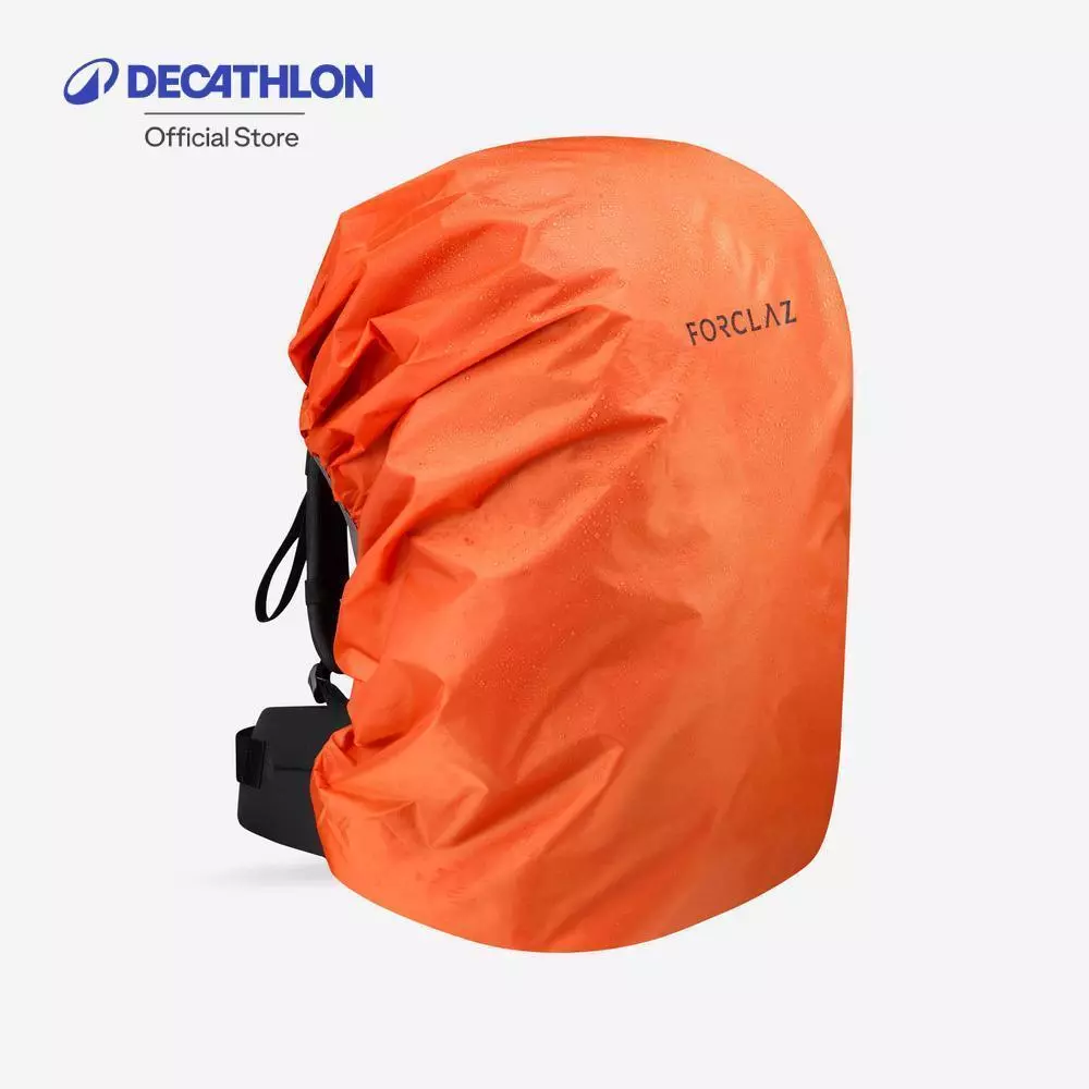 Decathlon Basic Rain Cover For Backpack ถุงคลุมกันฝนสำหรับเป้สะพายหลังใช้ในการเทรคกิ้ง ขนาด 40/60 ลิตร - Orange