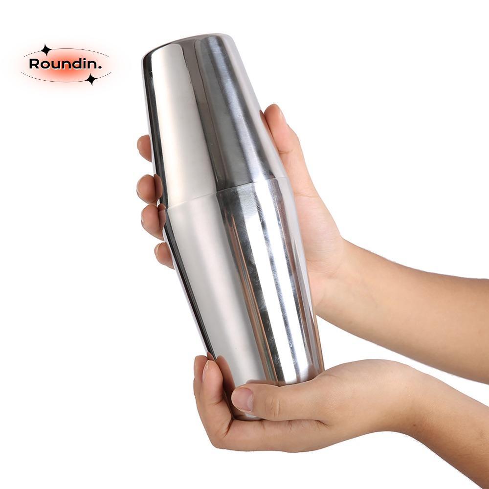 ROUNDIN 2 ชิ้น Didi Shaker Set, Silver Stainless Steel Drink Shaker, Professional Drink Mixer Home