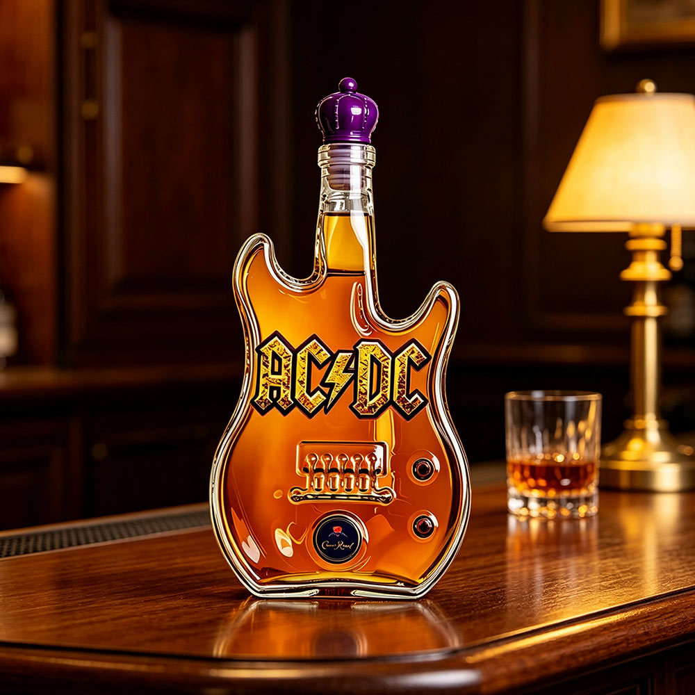 Guitar Shaped Whiskey Decanter Glass Wine Bottle Novelty Liquor Container