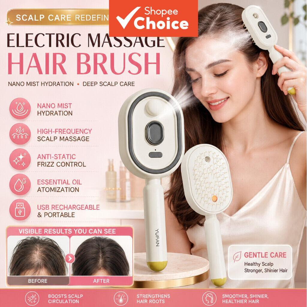Ionic Anti-static Mist หวีไฟฟ้าความถี่สูงการสั่นสะเทือน Infuses น้ํามันหอมระเหยสําหรับจัดแต่งทรงผมเรียบ