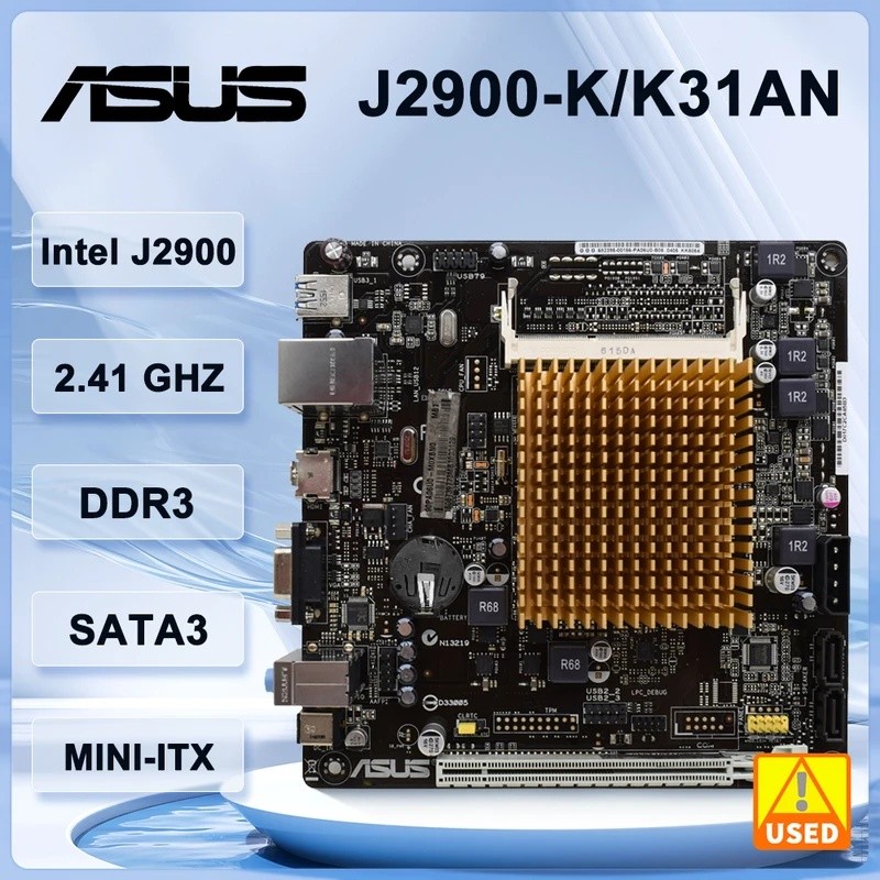 ASUS J2900-K/K31AN J2900 Mini-ITX เมนบอร์ด Onboard CPU รองรับ PCIE 2.0 SATA 3.0 กิกะไบต์/วินาที VGA 