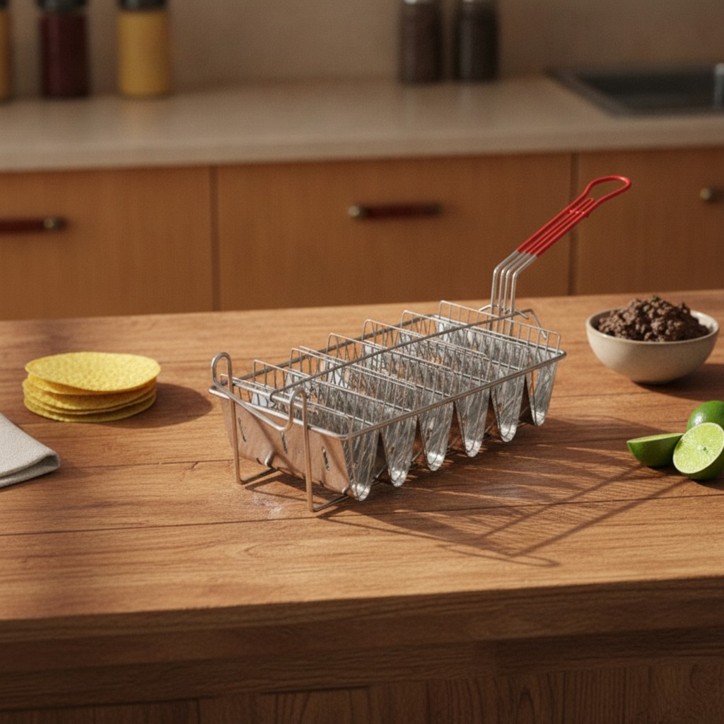 Taco Shell Fryer ตะกร้าทอด Taco ทนทานสําหรับเชฟ ห้องครัว