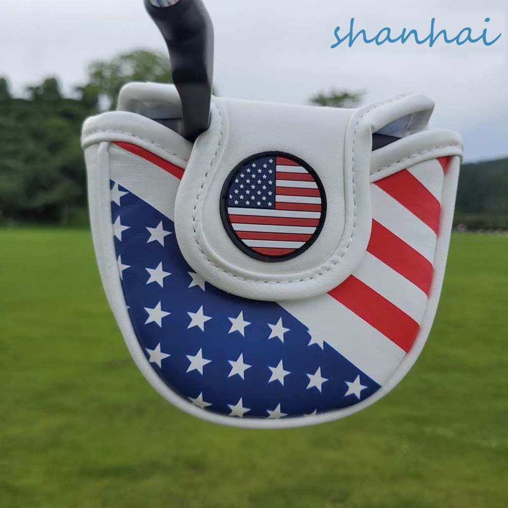 SHANHAI Golf Mallet Putter Cover ทนทานกีฬา Golf Putter Cover อุปกรณ์พัตเตอร์กอล์ฟอุปกรณ์การฝึกอบรม PU หนัง Putter Headcover