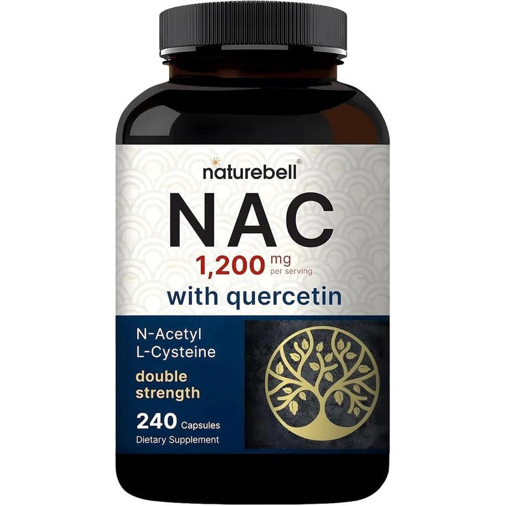 NatureBellNAC1,200mgwithQuercetin-240Capsules-N-AcetylCysteine-AntioxidantforCellularHealth-Liver,Lu