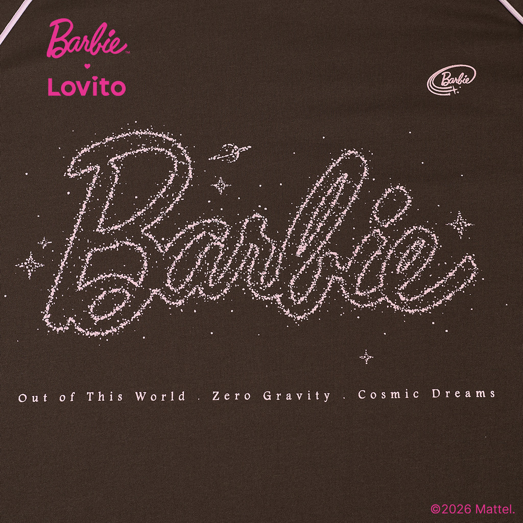 تيشيرت كاجوال بني Barbie × Lovito لوفيتو — صورة 2