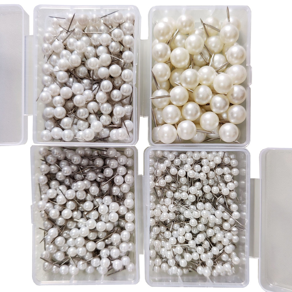 4-5-6-10 มม.เข็มมุกสั้น Pearl White Earth เข็ม Big Head Pearl เข็ม Cork Board เข็มหัวใหญ่