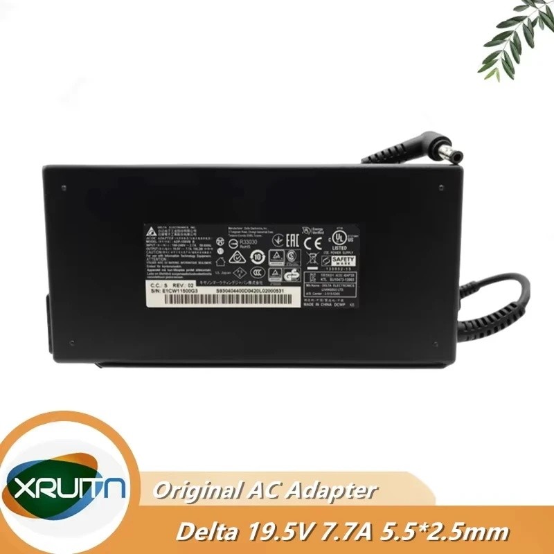 Original Delta 150W 19.5V 7.7A AC Adapter Charger สําหรับ MSI GE62 GS70 MS-1773 แล็ปท็อปสําหรับเล่นเ