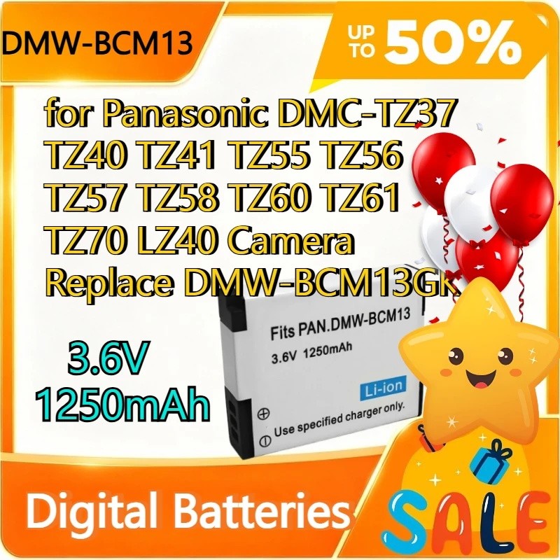 DMW-BCM13 1250mAh แบตเตอรี่สําหรับ Panasonic DMC-TZ37 TZ40 TZ41 TZ55 TZ56 TZ57 TZ58 TZ60 TZ61 TZ70 L