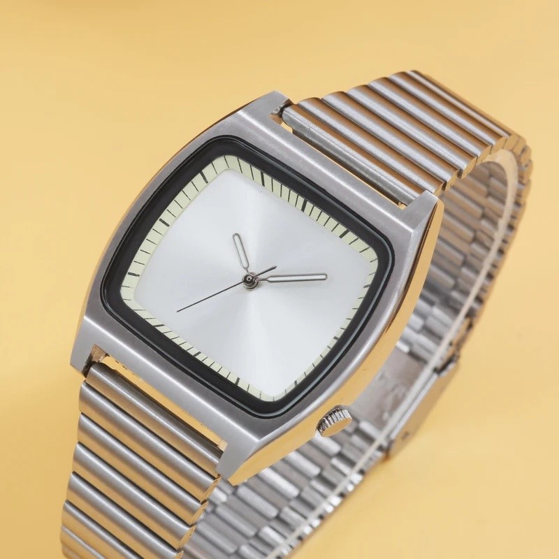 นาฬิกาคู่ Bauhaus Design Steile Stainless Steel Dial นาฬิกาควอทซ์ Unisex