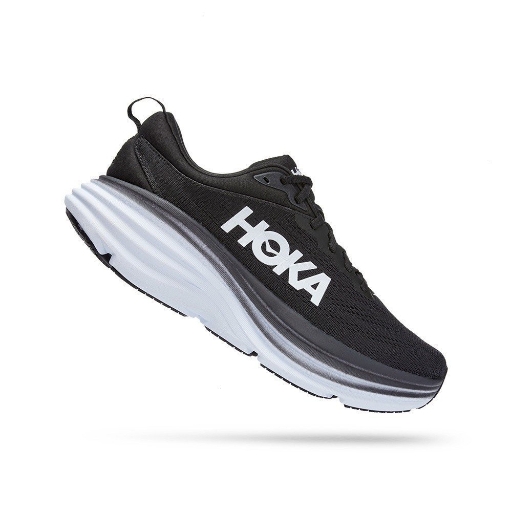 20*25 hoka men bondi 8 รองเท้าวิ่ง - สีดํา/ขาว U2UB PY4V