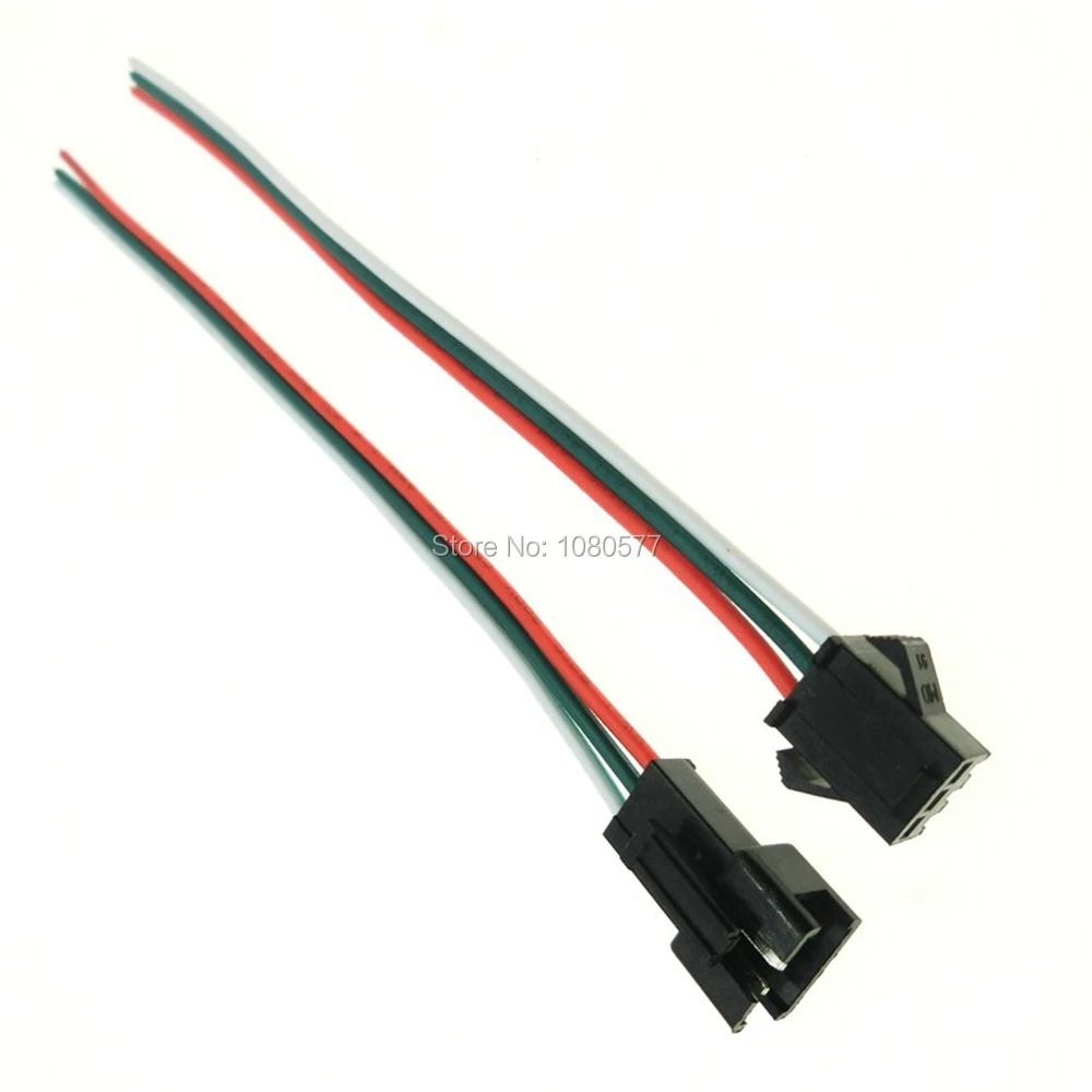 10 คู่ 15 ซม.JST SM 3Pin สาย LED ตัวเชื่อมต่อหญิงชายสําหรับ WS2812B WS2811 WS2812 LED Strip