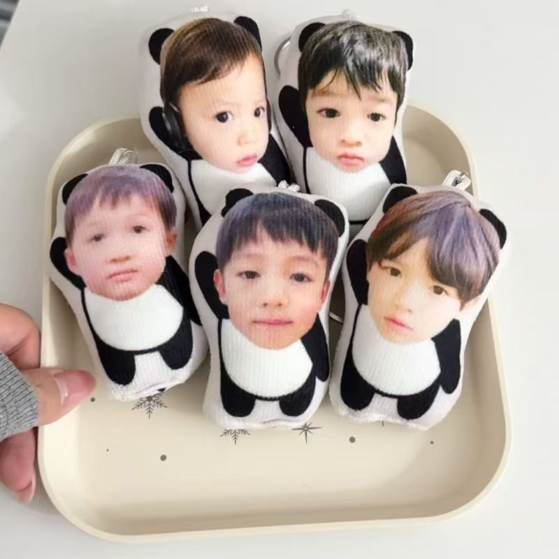 C crotiis Squeak พวงกุญแจเกี๊ยวผ้าฝ้ายแพนด้าน่ารัก