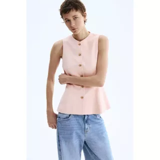 H&M(เอชแอนด์เอ็ม) เสื้อกั๊กทรงเปลมุมที่เอว ผู้หญิง 1319360_1