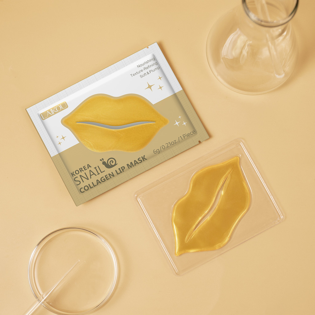 All English LAIKOU LAIKOU Korean Snail Collagen Lip Patch 6g Care Lip Balm Moisturizing All English 
