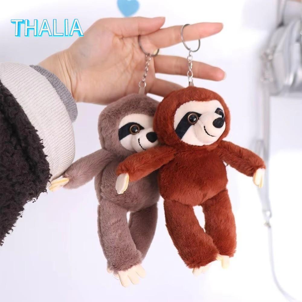 ไทยลีอา‌ ตุ๊กตาสัตว์ Sloth,จี้พวงกุญแจ Sloth จี้ขนาดเล็ก, นุ่มจําลอง Plush Sloth พวงกุญแจ
