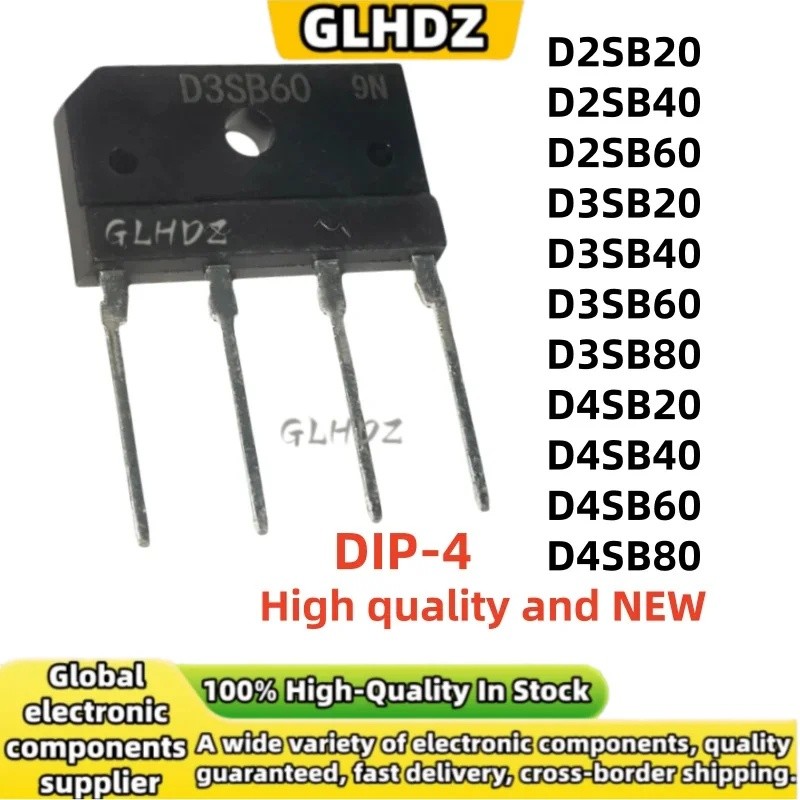 DIP-4 5 ชิ้น/ล็อต D2SB20 D2SB40 D2SB60 D3SB20 D3SB40 D3SB60 D3SB80 D4SB20 D4SB40 D4SB60 D4SB80 ยี่ห้