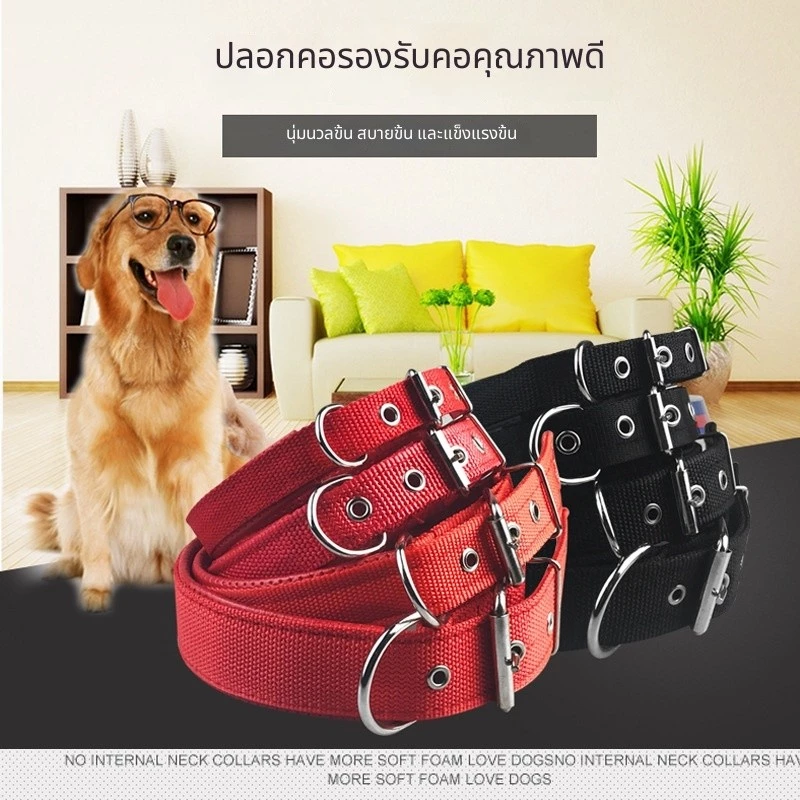 🐶ปลอกคอสุนัขวัสดุหนังนุ่ม ซับในโฟม ผ้าพีพี สินค้าพร้อมส่ง ปลอกคอสัตว์เลี้ยง ใส่สบาย ระบายอากาศได้ดี🐕