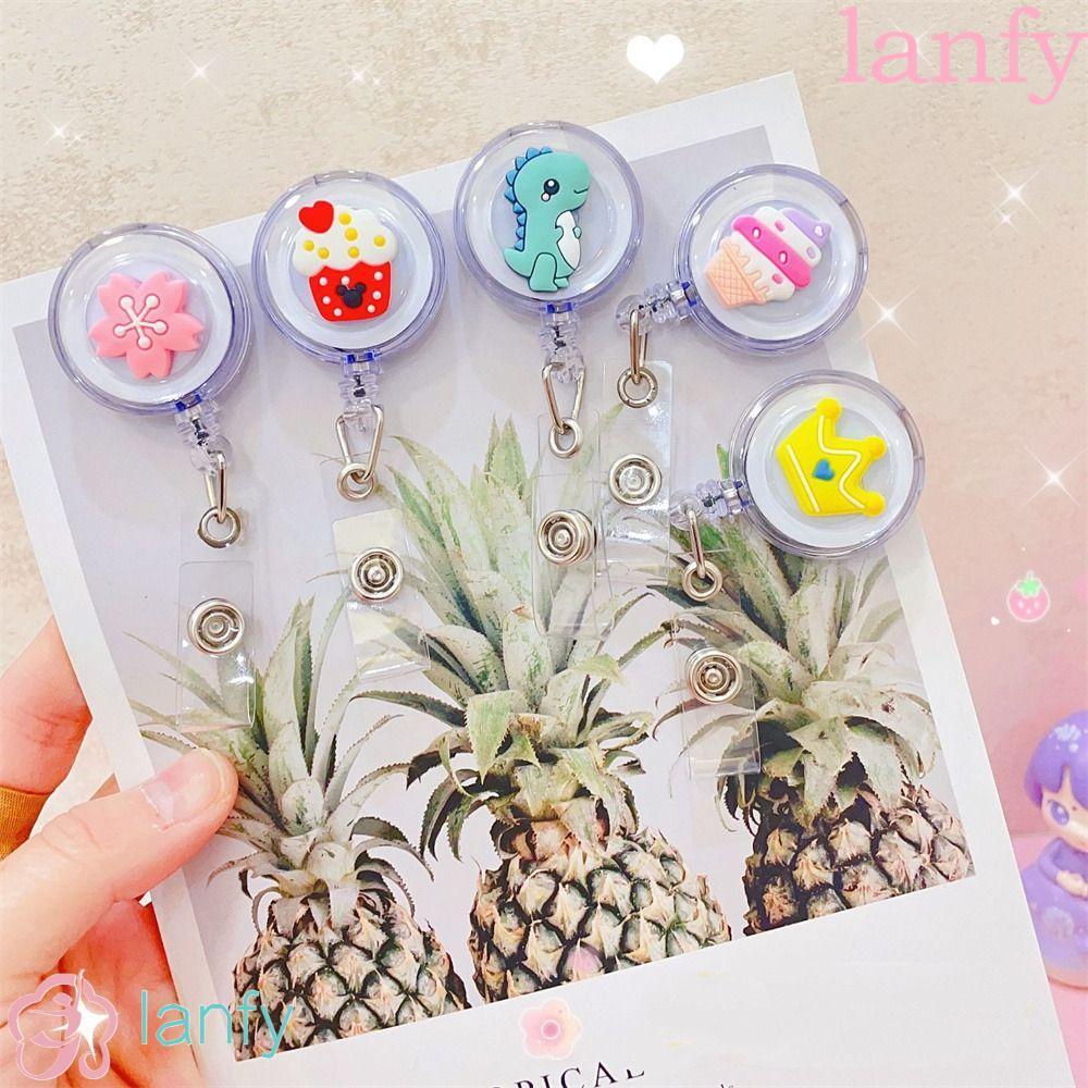 LANFY ID Card Clips ABS School Students Name Tag อุปกรณ์สํานักงาน Card Holder Name Card Holder