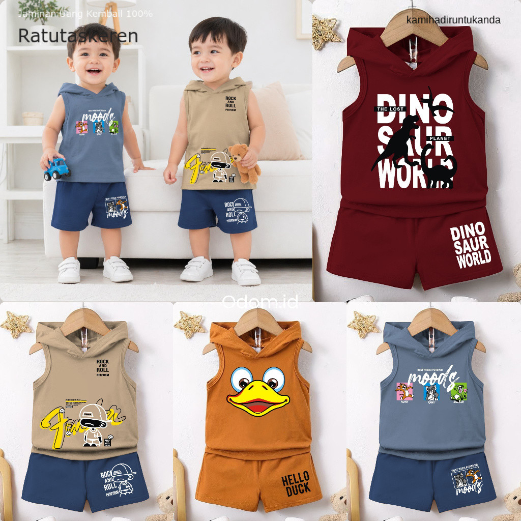 ZAMZAM0826 BOYS SUIT BOYS HOODIE/BOYS SINGLET 1-6 YEARS/BABY SUIT (34) COOL