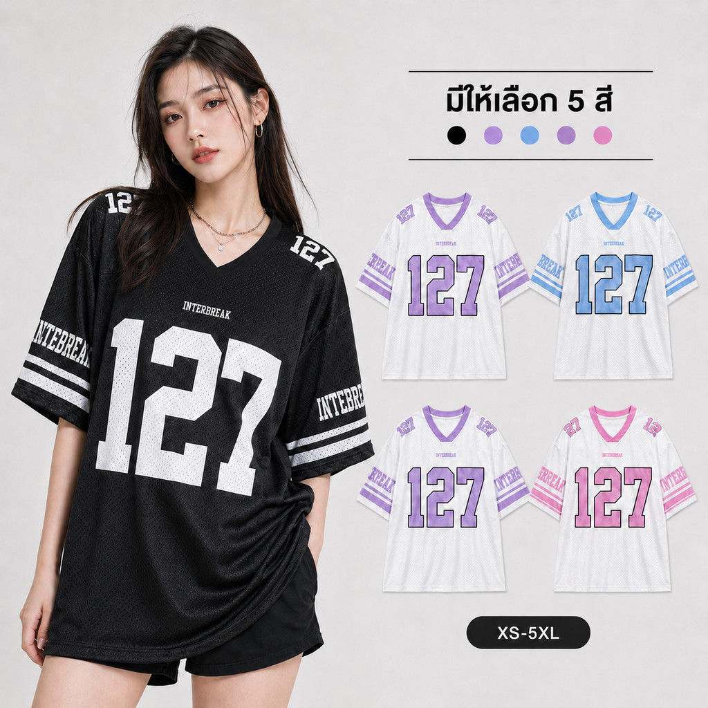 เสื้อกันหนาวกีฬา หมายเลข หลวม ไม่จํากัดเพศ เสื้อยืดตัดกว้าง เสื้อยืด ไม่จํากัดเพศ เทรนด์แฟชั่นสําหรับ 2026 diy NCT 127