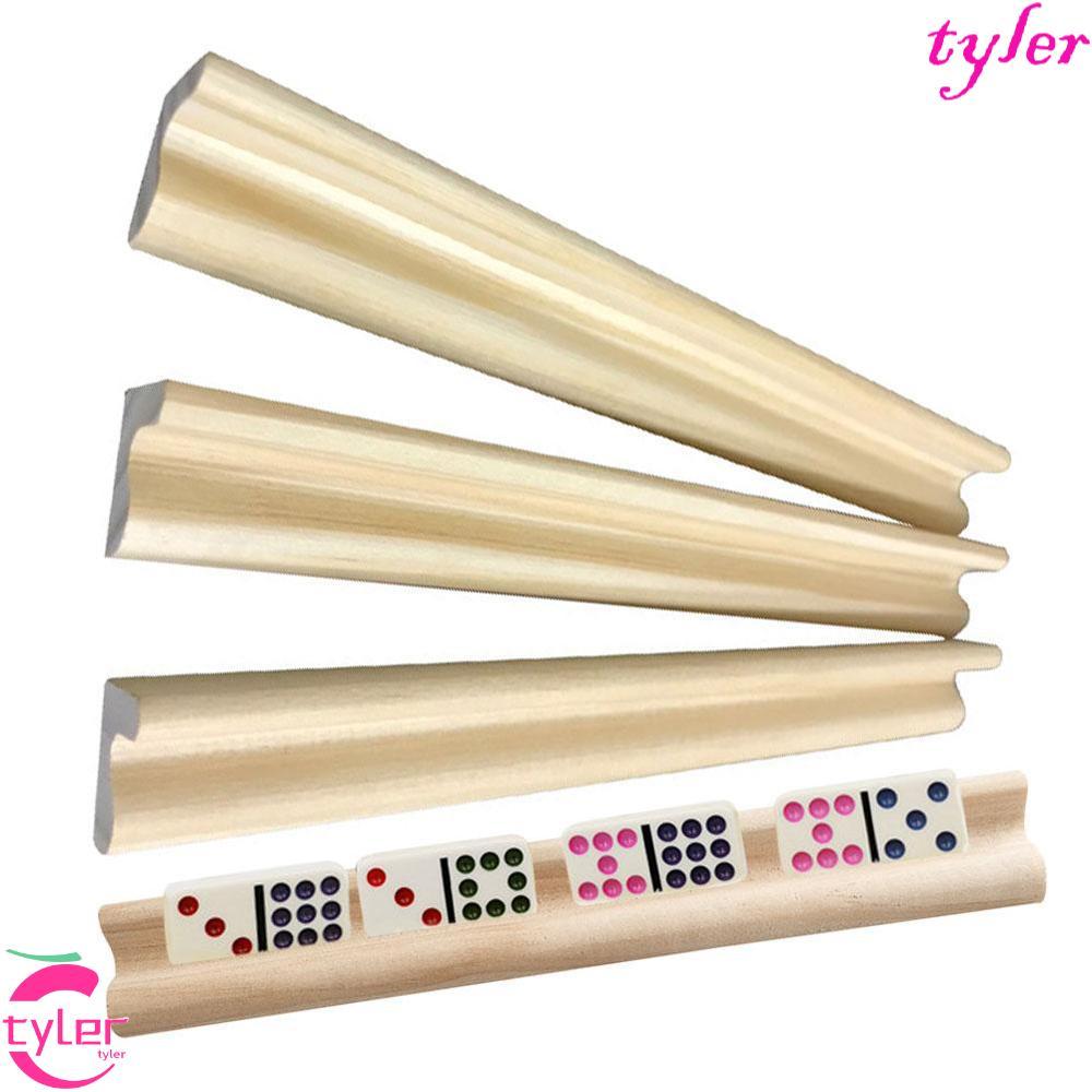 TYLER Domino Holders Adult Domino Games ไม้ 4 ชั้นวาง Mahjong Domino Trays Holders