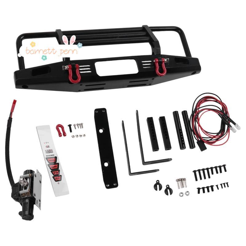 กันชนหน้าโลหะพร้อมระบบรีโมทคอนโทรล Winch สําหรับ 1/10 RC Crawler TRX4 SCX10 & SCX10 II 90046