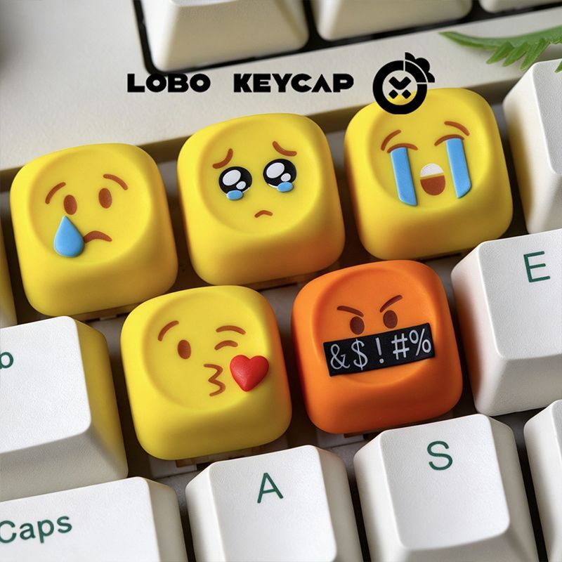 Emoji Series ปุ่มกดเฉพาะ Emoji Pack น่ารัก Erchuang การออกแบบที่กําหนดเองปุ่มกดคีย์บอร์ดแบบกลไกเรซิน