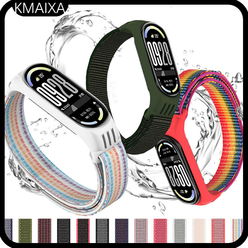 สายรัดข้อมือ สายรัดข้อมือ อุปกรณ์เสริม สายไนลอน for Smartwatch Mi Band 10 9 8 7 6 5 4 3 / Mi Band 10 9 8 NFC