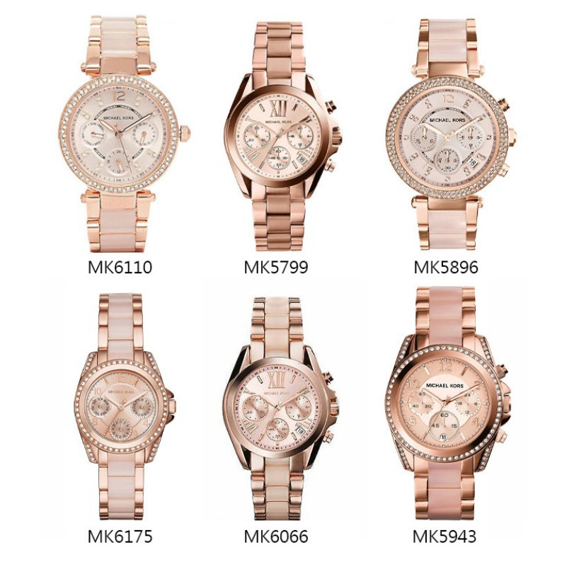 MK6110 Mini Parker Chronograph Women watch MK5799 MK6066 MK5896 Chronograph - Rose Gold