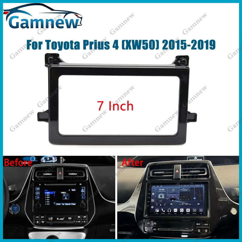 7 นิ้ว 2Din รถ Dashboard กรอบวิทยุ Fascia MP5 แผงอะแดปเตอร์สําหรับ Toyota Prius 4 (XW50) 2015-2019