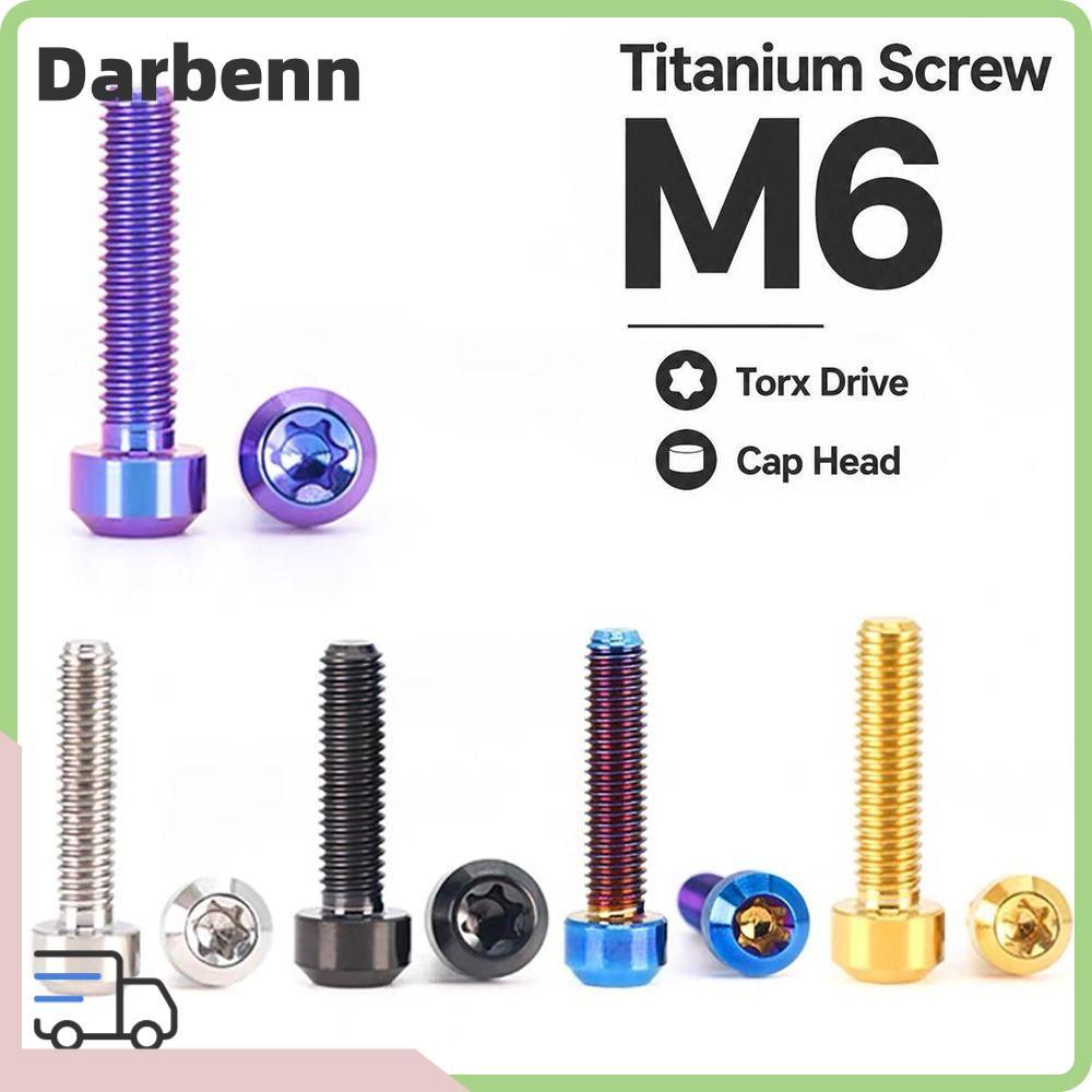 DARBEMY Torx Bolt, Titanium M6 Titanium Screw, Durable Torx Drive Six-Lobe Head Fastener Screw อัพเก