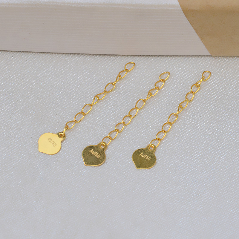 G18K Gold Extension Chain สร้อยคอ Extension AU750 Gold Chain Tail สร้อยคอ Extension Chain 2 ซม.ปรับอ