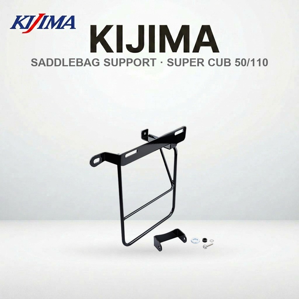 Kijima Super Cub 50/110 ('18-) Large Steel Side Bag Support - Left Side - Black