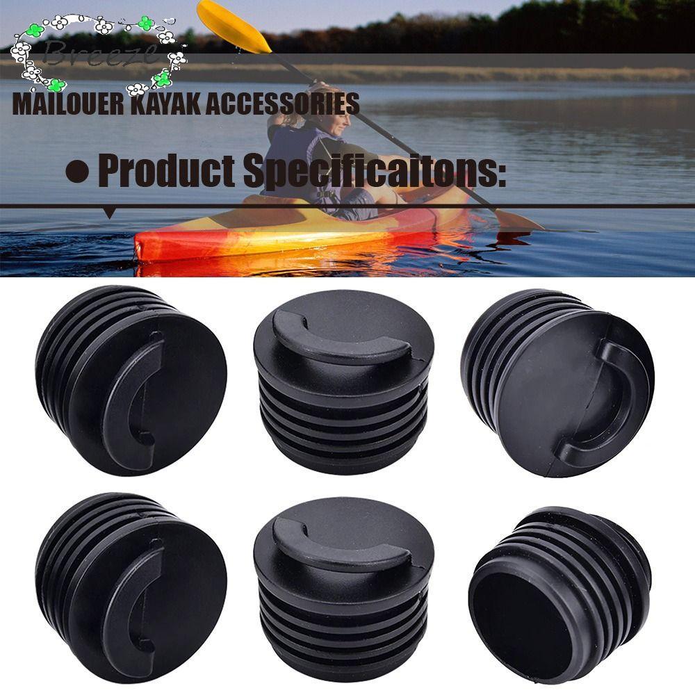 BREEZE 4 ชิ้น Bung ยางสีดําชิ้นส่วนล่องแก่งยาง Kayak Scupper หลุมปลั๊ก