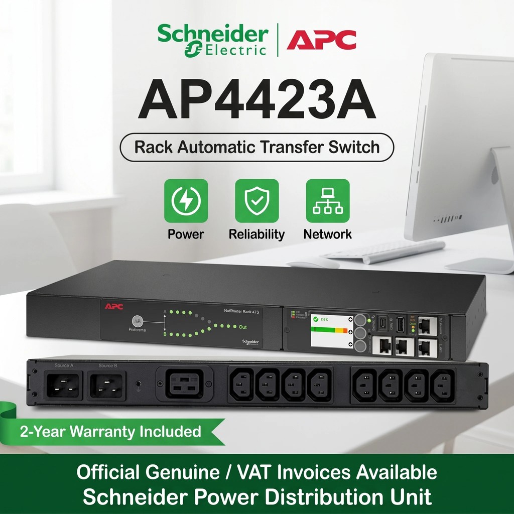 NYFH APC AP4423A Netshelter Rack 3 ขั้วเฟสเดียวสวิตช์โอนอัตโนมัติ (ATS) 1U 16A สําหรับการใช้งานศูนย์
